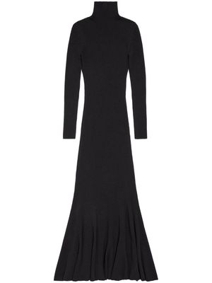 Balenciaga high-neck cashmere maxi dress - Black