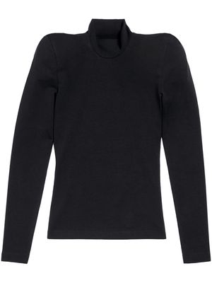 Balenciaga high-neck cotton top - Black