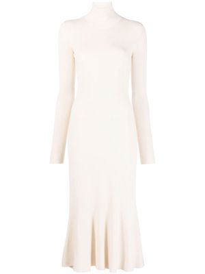 Balenciaga high-neck knitted midi dress - Neutrals
