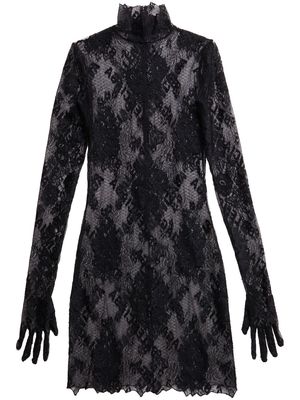 Balenciaga high-neck lace minidress - Black