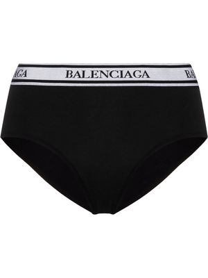 Balenciaga high-rise logo-waistband briefs - Black