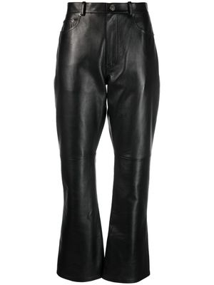 Balenciaga high waist leather trousers - Black