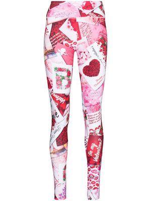 Balenciaga high-waist printed leggings - Pink