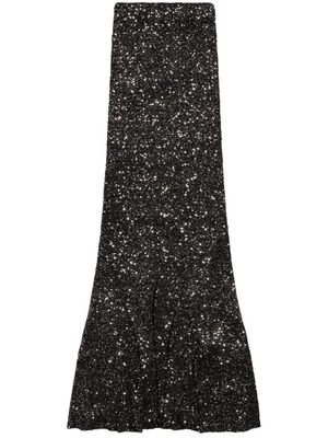 Balenciaga high-waist sequined fluted skirt - Black
