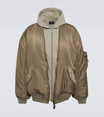 Balenciaga Hooded nylon bomber jacket