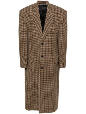 Balenciaga houndstooth single-breasted coat - Brown