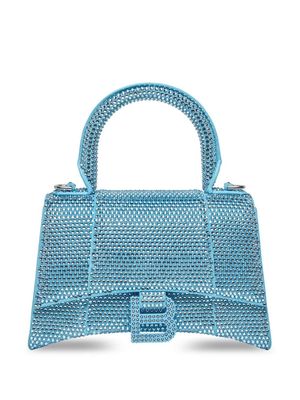 Balenciaga Hourglass crystal-embellished shoulder bag - Blue