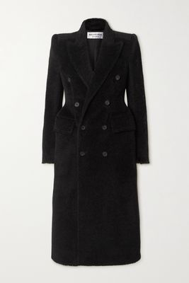 Balenciaga - Hourglass Double-breasted Wool-blend Twill Coat - Black