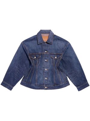 Balenciaga Hourglass fitted denim jacket - Blue