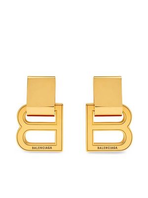 Balenciaga Hourglass logo charm earrings - Gold