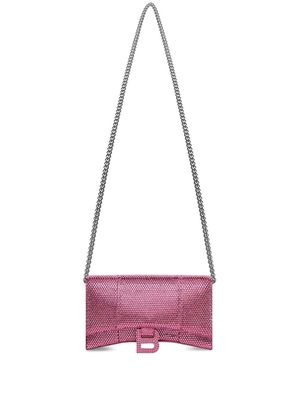 Balenciaga Hourglass rhinestone wallet bag - Pink