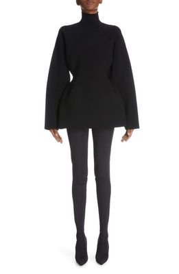 Balenciaga Hourglass Rib Turtleneck Sweater in Black