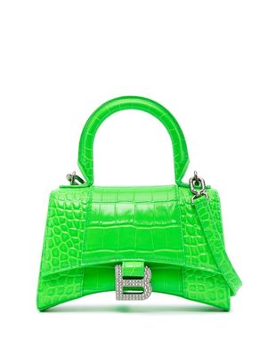 Balenciaga Hourglass XS croc crossbody bag - Green