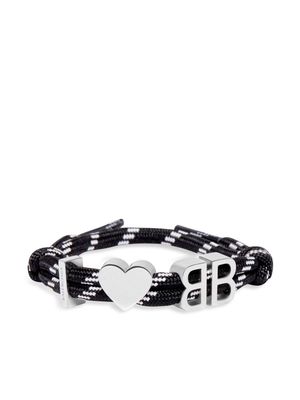 Balenciaga I Love BB cord bracelet - Black