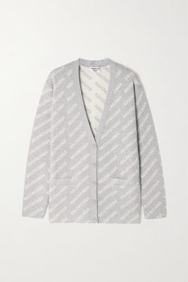 Balenciaga - Intarsia-knit Cardigan - Gray