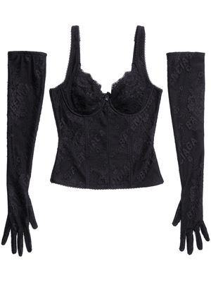 Balenciaga jacquard corset-style top - 1000 -Black