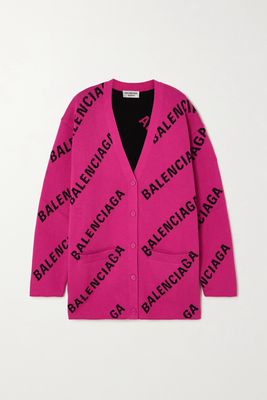 Balenciaga - Jacquard-knit Cotton-blend Cardigan - Pink