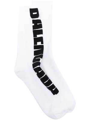 Balenciaga jacquard-logo motif socks - White