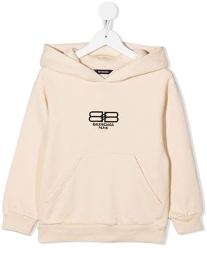Balenciaga Kids BB Paris Icon cotton hoodie - Neutrals