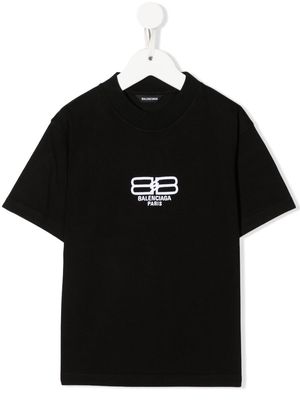 Balenciaga Kids BB Paris Icon cotton T-shirt - Black