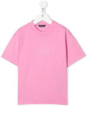 Balenciaga Kids BB Paris Icon cotton T-shirt - Pink