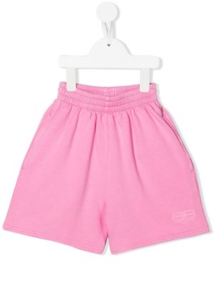 Balenciaga Kids BB Paris Icon logo-embroidered shorts - Pink
