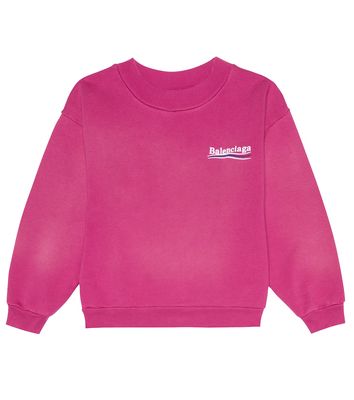 Balenciaga Kids Embroidered cotton jersey sweatshirt