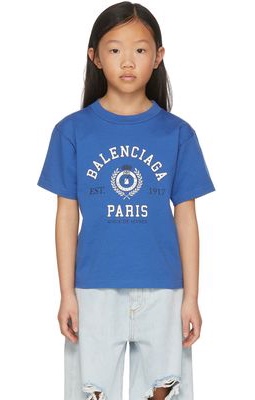 Balenciaga Kids Kids Blue College 1917 T-Shirt