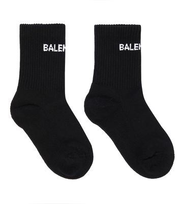 Balenciaga Kids Logo cotton-blend socks