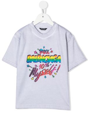 Balenciaga Kids logo crew-neck T-shirt - Grey