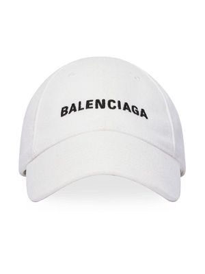 Balenciaga Kids logo-embroidered baseball cap - White