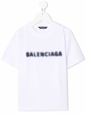 Balenciaga Kids logo-print cotton T-shirt - White