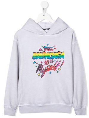 Balenciaga Kids logo-print long-sleeve hoodie - Grey