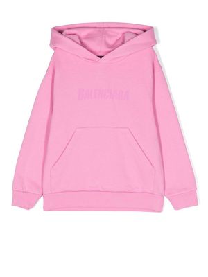 Balenciaga Kids logo-print long-sleeve hoodie - Pink