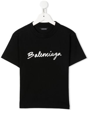 Balenciaga Kids logo-print short-sleeve T-shirt - Black