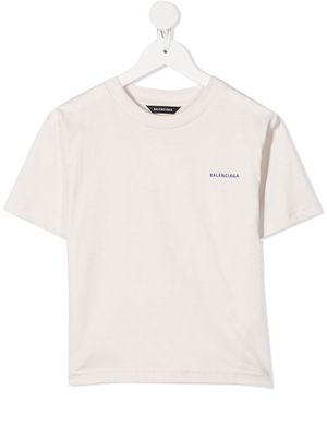Balenciaga Kids logo print T-shirt - Neutrals