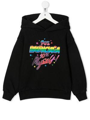 Balenciaga Kids logo pullover hoodie - Black