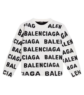 Balenciaga Kids Logo wool sweater