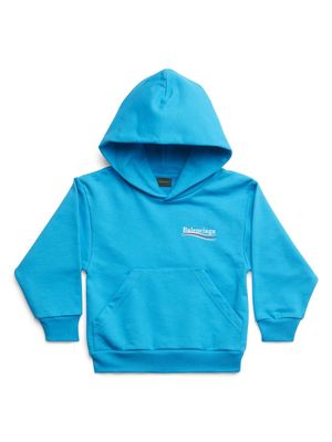Balenciaga Kids Political Campaign cotton hoodie - Blue