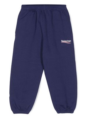 Balenciaga Kids Political Campaign track pants - Blue