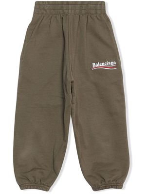 Balenciaga Kids Political Campaign track pants - Brown