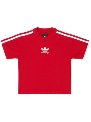 Balenciaga Kids side-stripe T-shirt - Red
