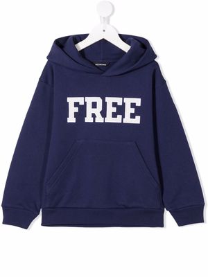Balenciaga Kids slogan print hoodie - Blue