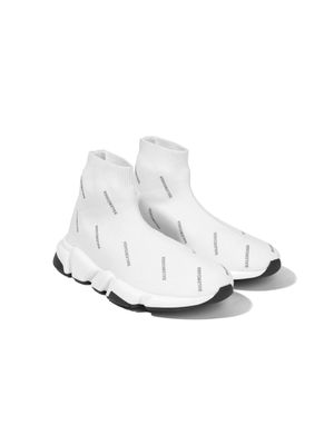 Balenciaga Kids Speed knitted slip-on sneakers - White