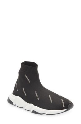 Balenciaga Kids' Speed Sock Sneaker in Black/White/Black