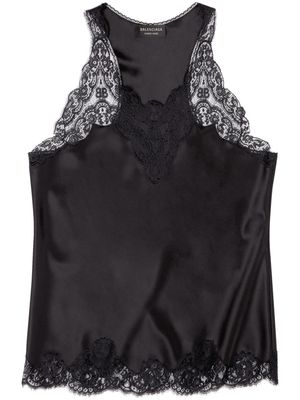 Balenciaga lace-detail tank top - Black