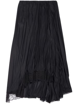 Balenciaga lace-trim midi skirt - Black