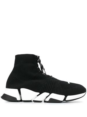 Balenciaga lace-up sock sneakers - Black
