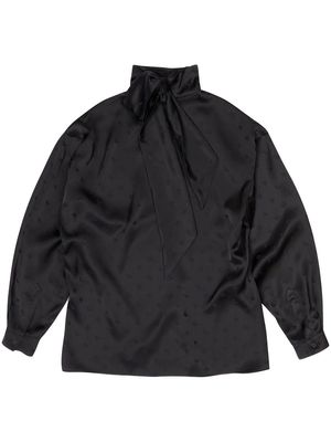 Balenciaga large bow-neck shirt - Black