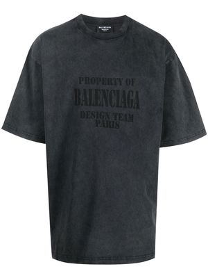 Balenciaga Large-fit Property logo-print T-shirt - Black